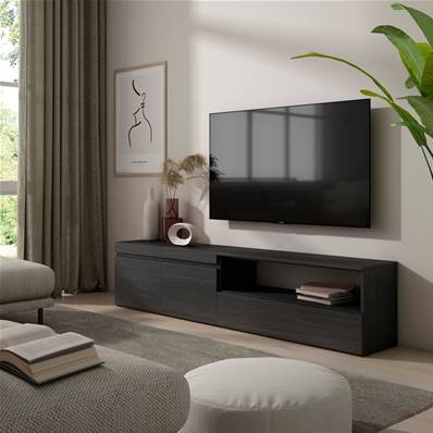 Mueble TV, Televisión, 200x45x35cm, Negro