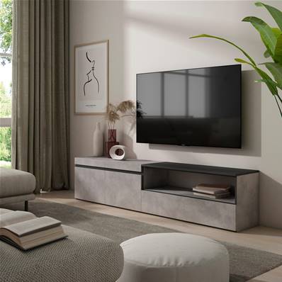 Mueble TV, Televisión, 200x45x35cm, Cemento