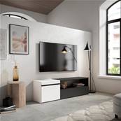 Mueble TV, Televisión, 150x45x35cm, Blanco y negro