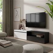 Mueble TV, Televisión, 200x45x35cm, Blanco y negro