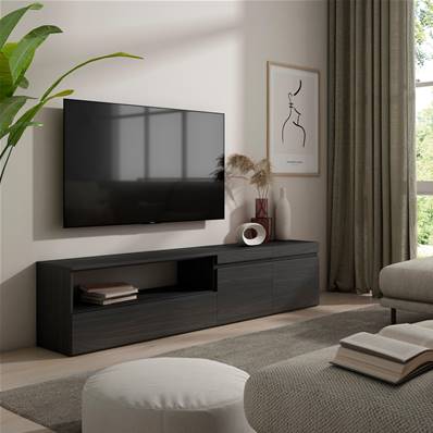 Mueble TV, Televisión, 200x45x35cm, Negro