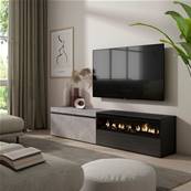 Mueble TV, Televisión, Cemento, Chimenea eléctrica