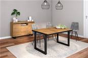 Conjunto Mesa 140 Canto negro patas U, Aparador 140 Tall