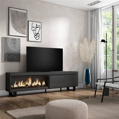 Mueble TV, Televisión, Chimenea eléctrica XXL, Diseño industrial