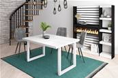 Mesa de Comedor, 140, Blanco, Estilo Industrial