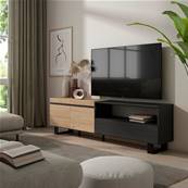 Mueble TV, Televisión, Roble y negro, Diseño industrial