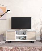 Mueble TV 140 WIND, Blanco y Roble.