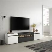 Mueble TV, Televisión, Blanco y negro , Chimenea eléctrica