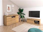 Set Naturale buffet-mueble tv 120cm roble negro