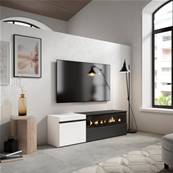 Mueble TV, Televisión, Blanco y negro , Chimenea eléctrica