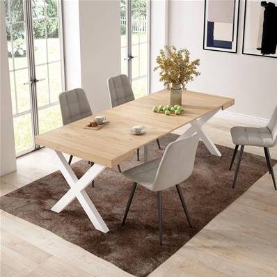 Mesa Consola extensible, Roble, Patas madera maciza