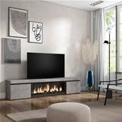 Mueble TV, Televisión, Cemento, Chimenea eléctrica XXL