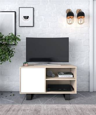 Mueble TV 100 WIND, Roble y Blanco