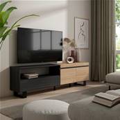 Mueble TV, Televisión, Roble y negro, Diseño industrial