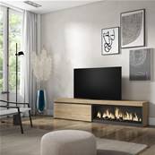 Mueble TV, Televisión, Roble, Chimenea eléctrica XXL