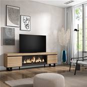 Mueble TV, Televisión, Chimenea eléctrica XXL, Diseño industrial