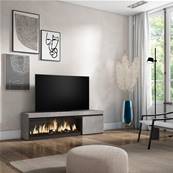 Mueble TV, Televisión, Cemento, Chimenea eléctrica XXL