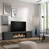 Mueble TV, Televisión, Negro, Chimenea eléctrica XXL