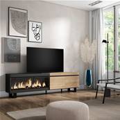 Mueble TV, Televisión, Chimenea eléctrica XXL, Diseño industrial