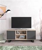 Mueble TV 140 WIND, Roble y Gris Antracita.