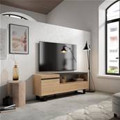 Mueble TV, Televisión, Roble y negro, Diseño industrial