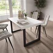 Mesa Consola extensible, Blanco, Patas madera maciza