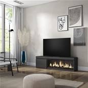 Mueble TV, Televisión, Negro, Chimenea eléctrica XXL