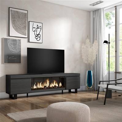 Mueble TV, Televisión, Chimenea eléctrica XXL, Diseño industrial