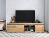 Mueble de TV ''Roble y Negro'', 160x40x41cm