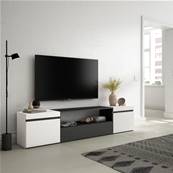 Mueble TV, Televisión, 200x45x35cm, Blanco y negro