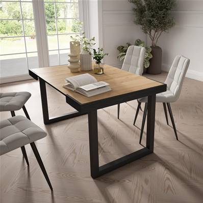 Mesa Consola extensible, Roble, Patas madera maciza