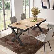 Mesa Consola extensible, Roble, Patas madera maciza