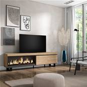 Mueble TV, Televisión, Chimenea eléctrica XXL, Diseño industrial