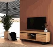 Mueble de TV con patas "Naturale", Roble y Negro, Nórdico