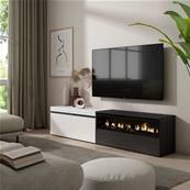 Mueble TV, Televisión, Blanco y negro , Chimenea eléctrica