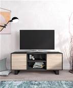 Mueble TV 140 WIND, Gris Antracita y Roble