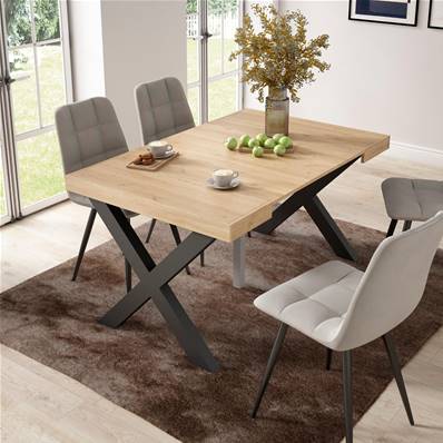 Mesa Consola extensible, Roble, Patas madera maciza