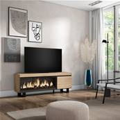 Mueble TV, Televisión, Chimenea eléctrica XXL, Diseño industrial