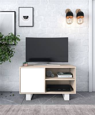 Mueble TV 100 WIND, Roble y Blanco