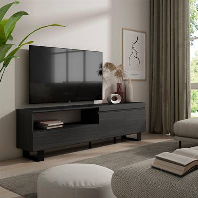 Mueble TV, Televisión, Negro, Diseño industrial