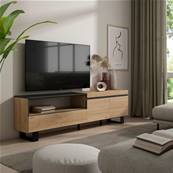 Mueble TV, Televisión, Roble y negro, Diseño industrial