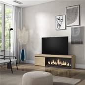 Mueble TV, Televisión, Roble, Chimenea eléctrica XXL