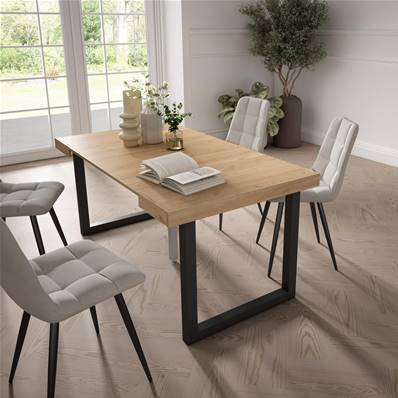 Mesa Consola extensible, Roble, Patas madera maciza