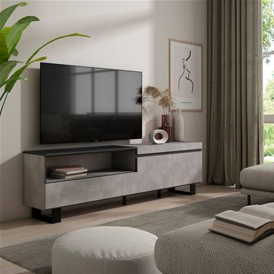 Mueble TV, Televisión, Cemento, Diseño industrial