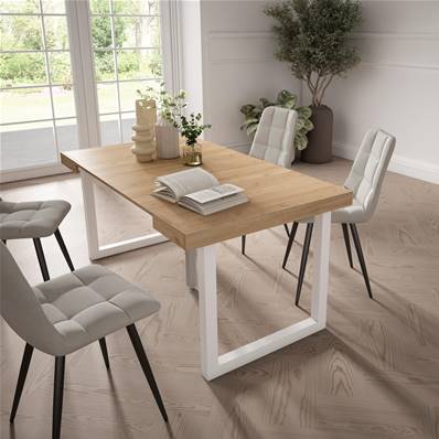 Mesa Consola extensible, Roble, Patas madera maciza