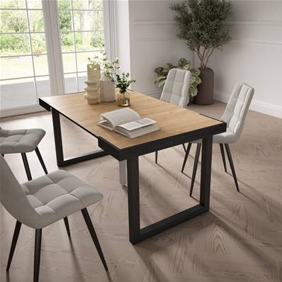 Mesa Consola extensible, Roble, Patas madera maciza