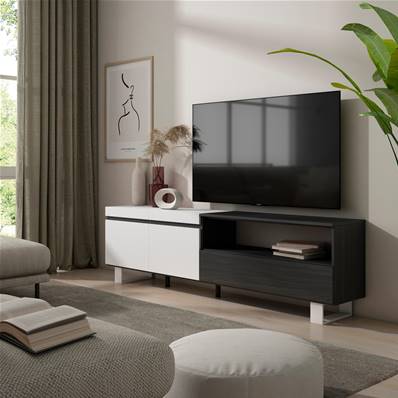 Mueble TV, Televisión, Blanco y negro , Diseño industrial