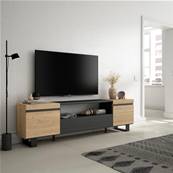 Mueble TV, Televisión, Roble y negro, Diseño industrial