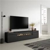 Mueble TV, Televisión, Negro, Chimenea eléctrica