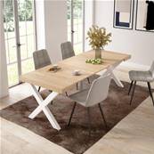 Mesa Consola extensible, Roble, Patas madera maciza